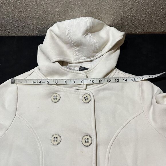 Harley Davidson Coat Women Large Blazer Hooded Fleece Pea Coat Embroidered Biker - Picture 8 of 16